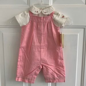 NWT Ralph Lauren linen adorable overalls set